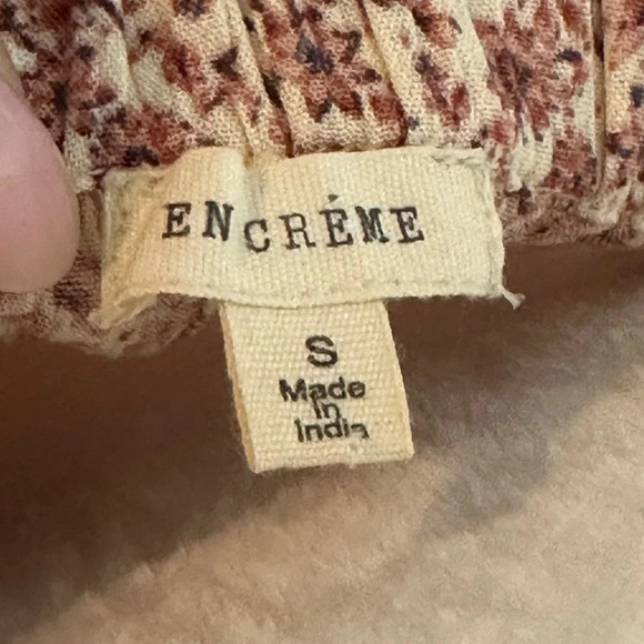 En Créme babydoll boho dress long sleeve, square neck, tiered, floral sz small - Picture 9 of 13